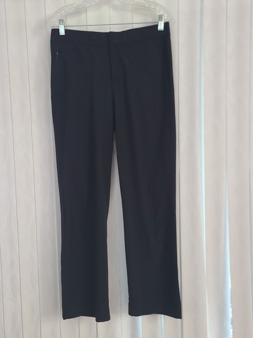Athleta Sz 8T Tall Black Lightweight Minimalist Neutral Office Straight Leg Pant